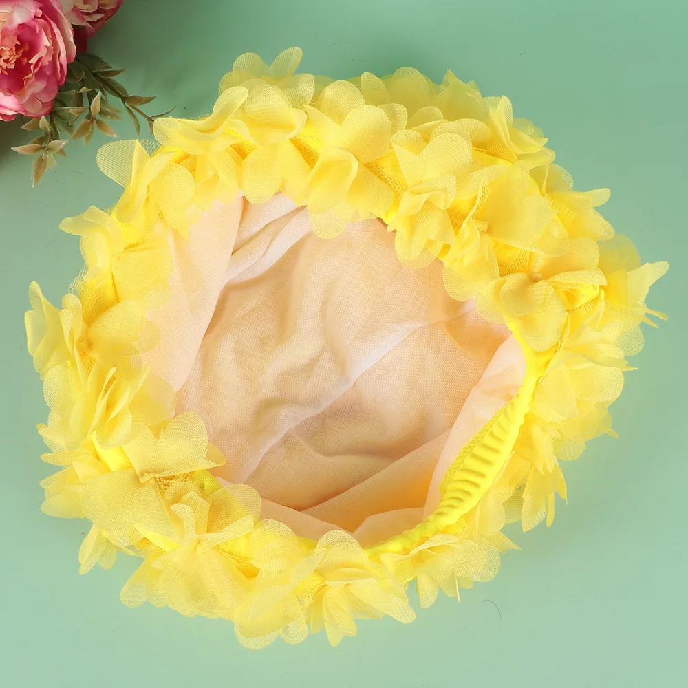 

1PC Swim Cap Comfortable 3D Flower Swim Hat Swimming Cap Breathable Swim Hat for Swimming Girls )