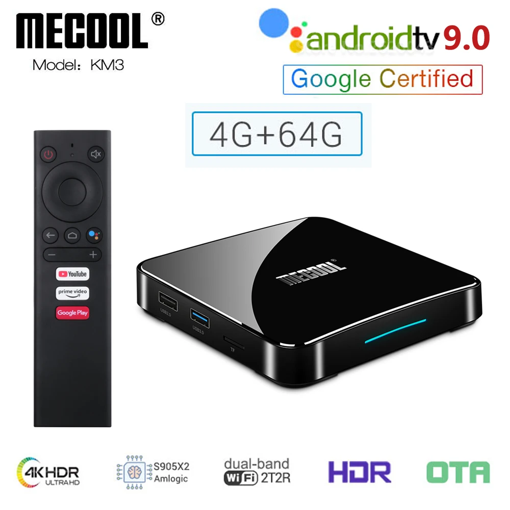 

KM3 ATV Amlogic S905X2 Android 10.0 TV Box 4GB DDR4 64GB 128GB ROM 2.4G 5G WiFi Bluetooth 4K HD Androidtv 9.0 Smart Media Player