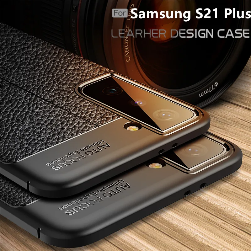 For Samsung Galaxy S21 Plus Case For Samsung S21 Plus Capas TPU Bumper Leather For Fundas Samsung M21 A51 A71 S20 S21 Plus Cover