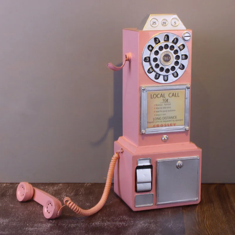 Ностальгическая ретро-модель телефона ручной работы металлическая мебель