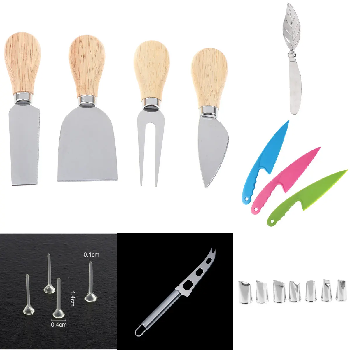 4 шт./компл. набор деревянных ручек бард дубовый бамбуковый резак для сыра нарезки