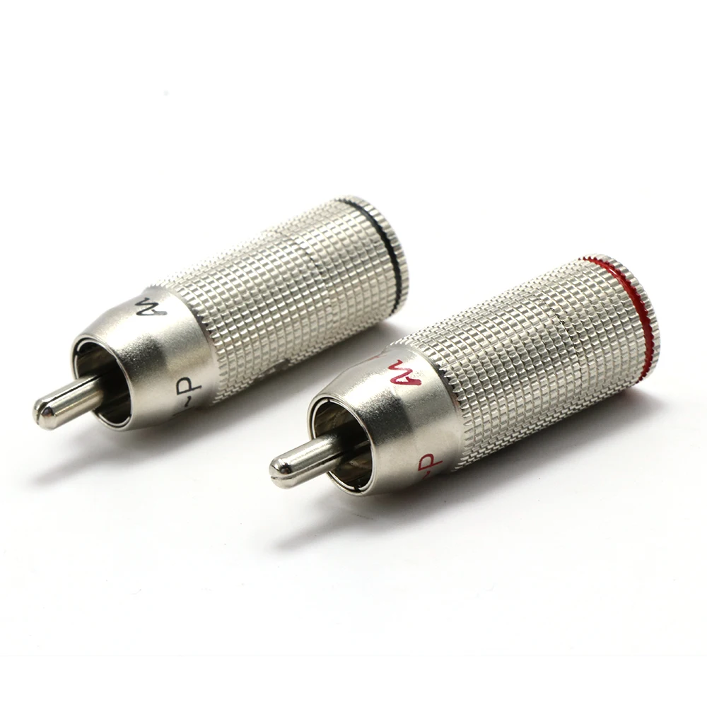 4 шт. штекер RCA с родиевым покрытием аудио разъем Hi Fi соединительный кабель|rhodium