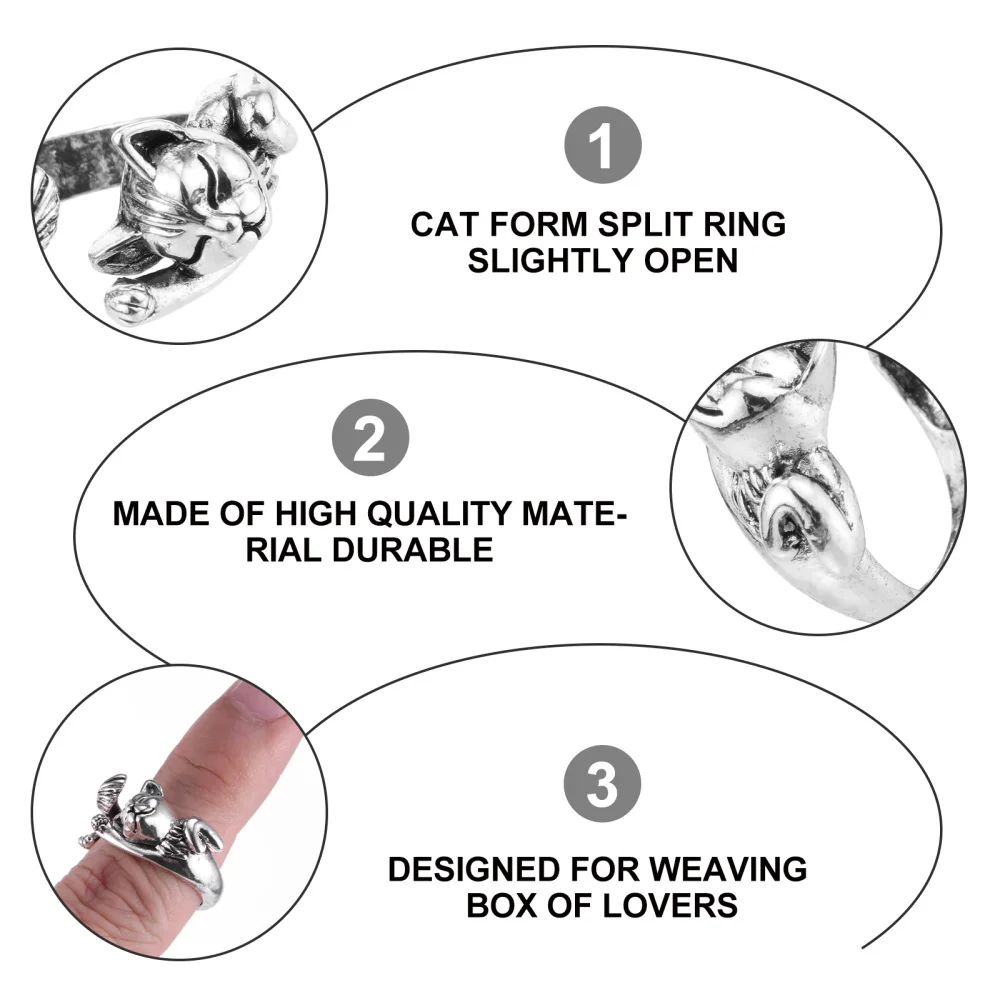 

5pcs Cat Shaped Knitting Loop Crochet Loop Open Ring Yarn Knitting Ring