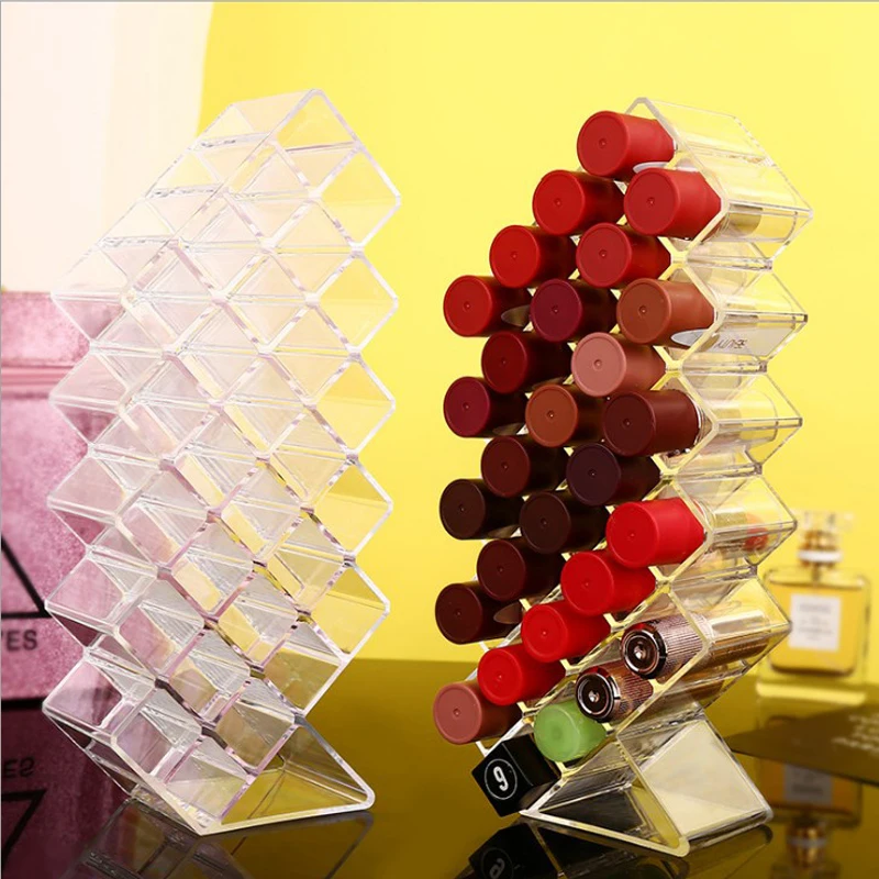28 решетчатая вертикальная стойка для губной помады чистая красная коробка