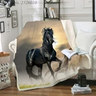 Детское бархатное одеяло 06, бархатное покрывало с 3D рисунком лошадей для девочек, стеганое одеяло для путешествий