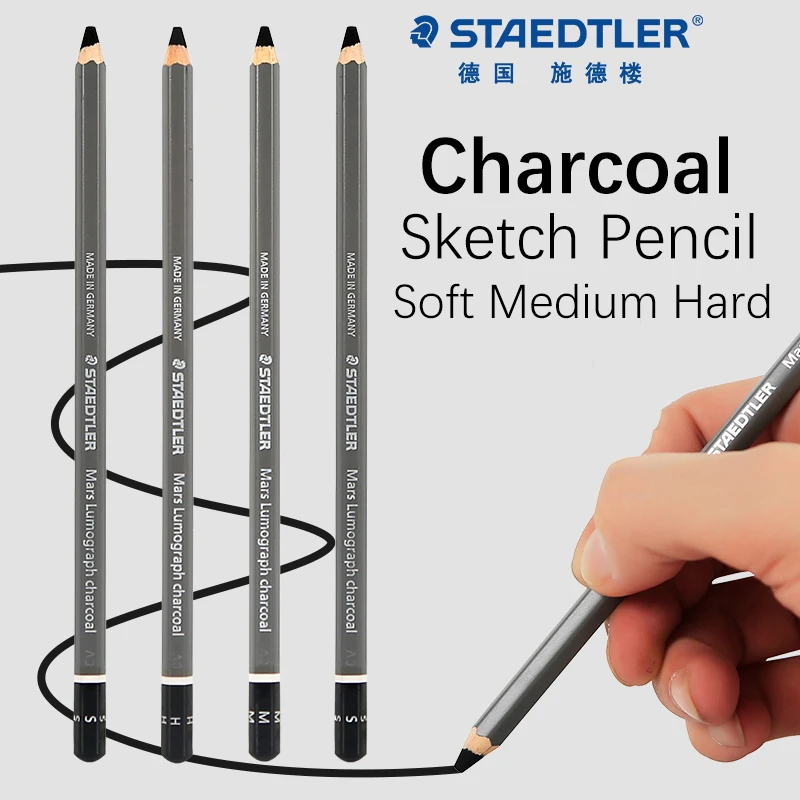 3 шт. STAEDTLER Mars Lumograph карандаш для набросков на древесном угле 100C мягкий средне