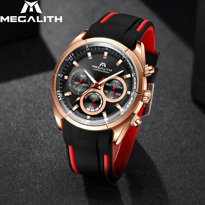 Relogio Masculino MEGALITH новинка спортивные мужские часы с хронографом Топ бренд Роскошные
