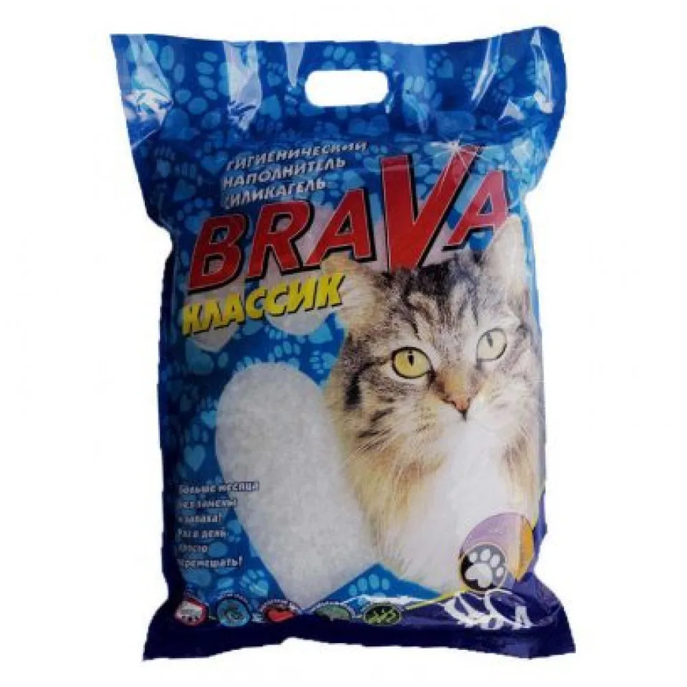 Наполнитель для кошачьего туалета Brava Классик, силикагелевый, 10л