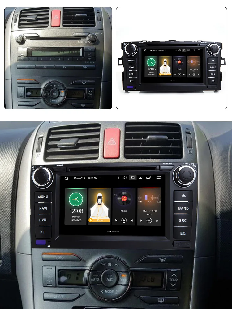 Новинка! DSP 2 DIN Android 11 4G + 64G Автомобильный DVD-радио плеер для Toyota Auris 2008-2012 радио