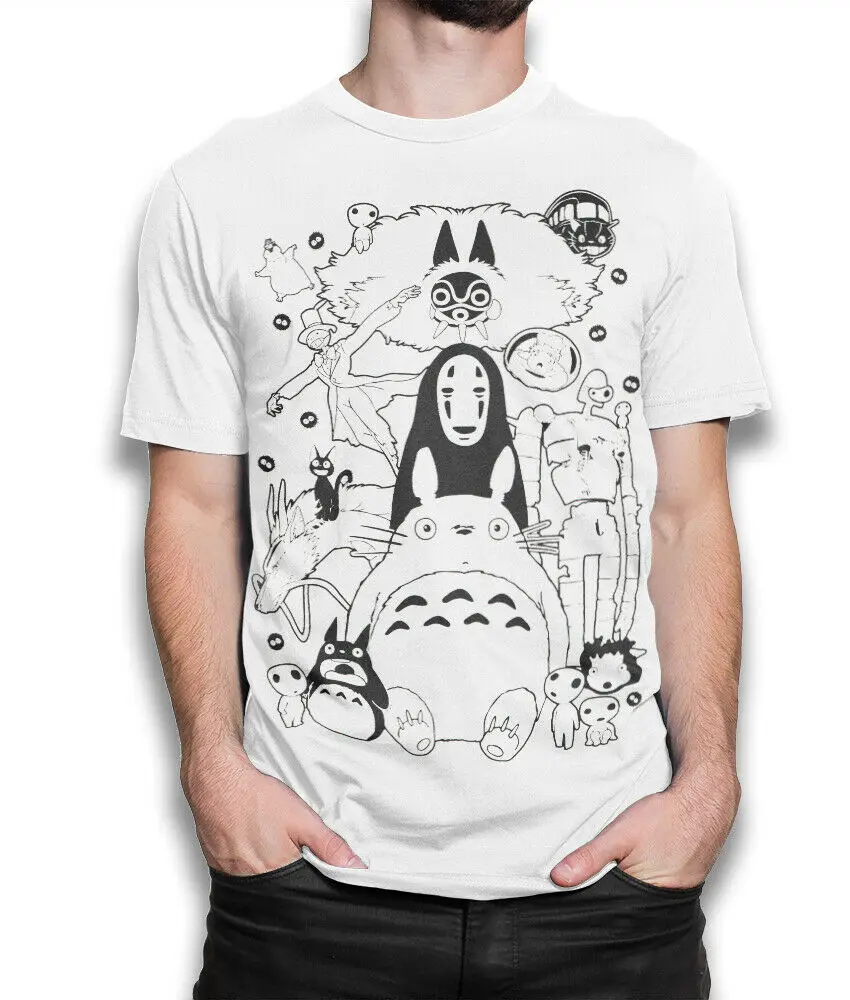 Ночная одежда Studio Ghibli Movies Art футболка Тоторо Унесенные призраками Mononoke аниме