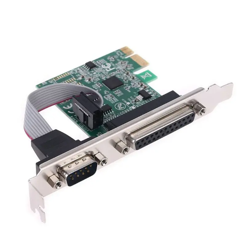 Последовательный порт RS232 COM и DB25 параллельный LPT к PCI Express карта расширения PCIE чип
