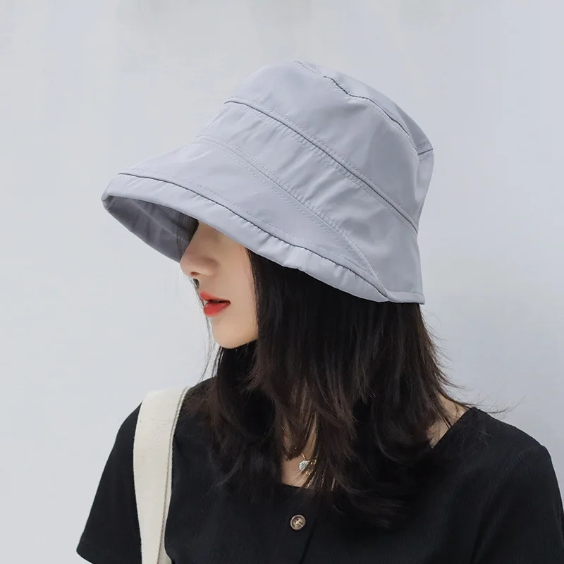 

Hat Female Korean Style Tide All-match Outing Beach Visor Sun Protection Ultraviolet Rays Big Edge Cover Face Hat Lady Summer