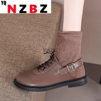 2021 elastic socks women genuine female ankle boots spring and autumn new lolita shoes woman platform mary janes black