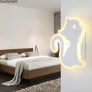 Modern Wall Light Bedroom Led Lamp indoor bedside kids room Cat Acrylic wall sconces Bedroom Living Room Lighting Fixtures Modern Wall Light Bedroom Led Lamp indoor bedside kids room Cat Acrylic wall sconces Bedroom Living Room Lighting Fixtures