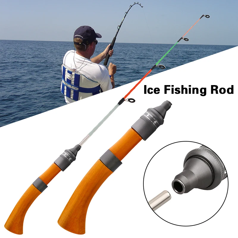 

Winter Detachable Children 2 Sections Ice Fishing Rod Winter Raft Shrimp Spinning Pole Tackle