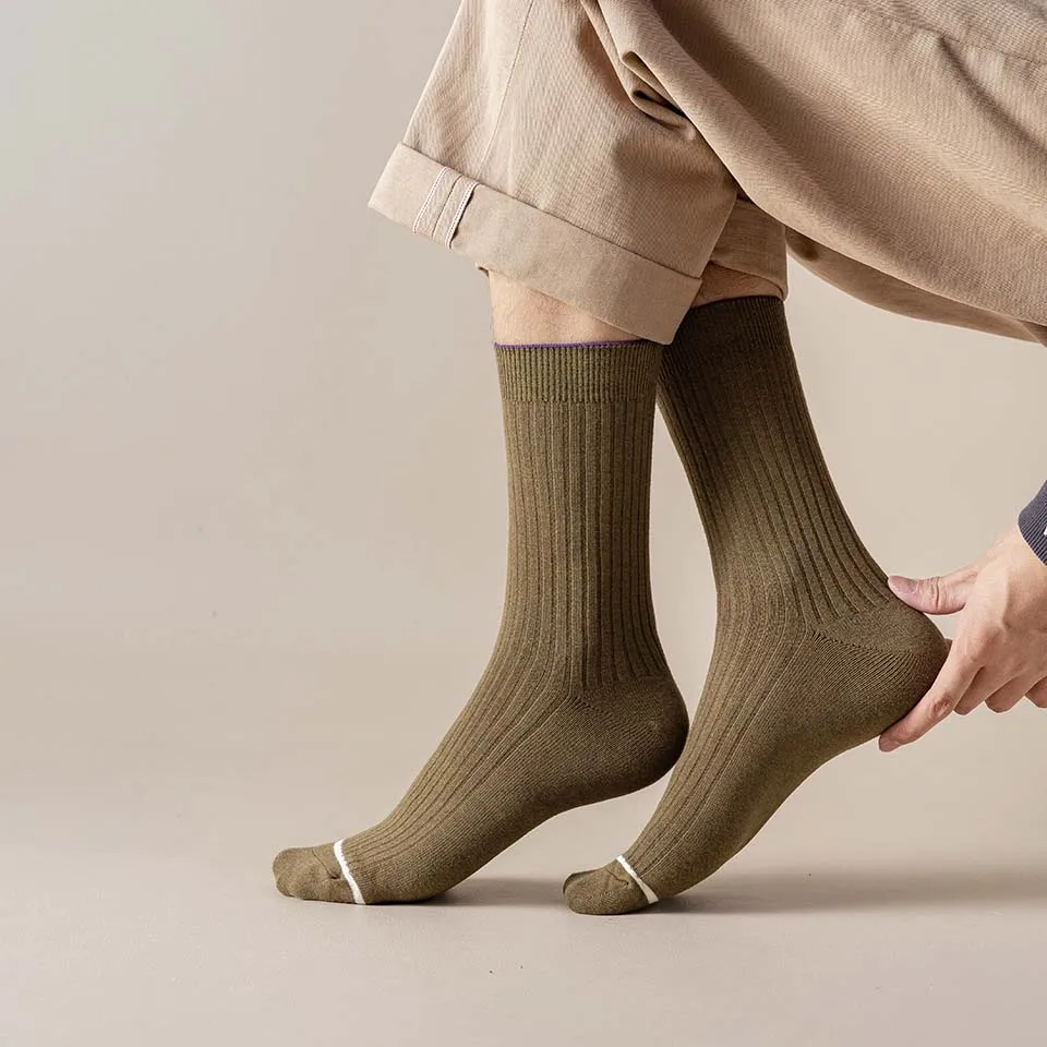 

Мужские зимние теплые носки в стиле Харадзюку из 100% хлопка, однотонные, большого размера, повседневные носки