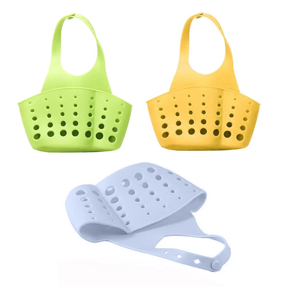 

1Pcs Kitchen Accessories Utensils Organizer Adjustable Snap Sink Soap Sponge Holder Kitchen Hanging Drain Basket Kitchen Gadgets