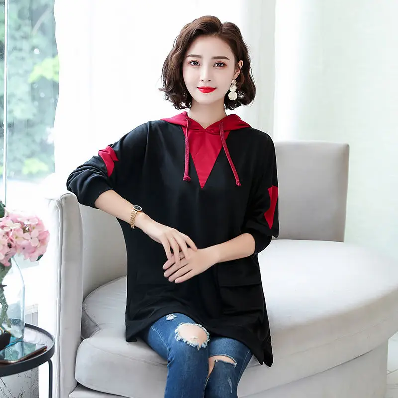 

Women Korean Harajuku Casual Hoodies Autumn Winter Long Sleeves Solid Sweatshirt Oversize Fashion Pullover Sudadera Mujer E287