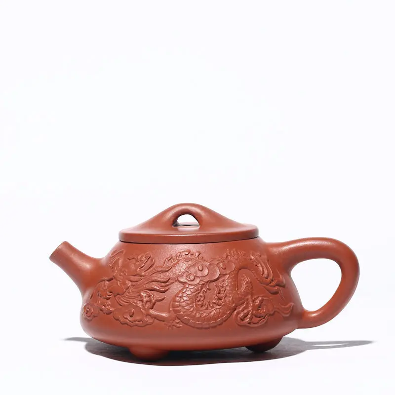 

Yixing raw ore clear cement teapot double dragon ladle