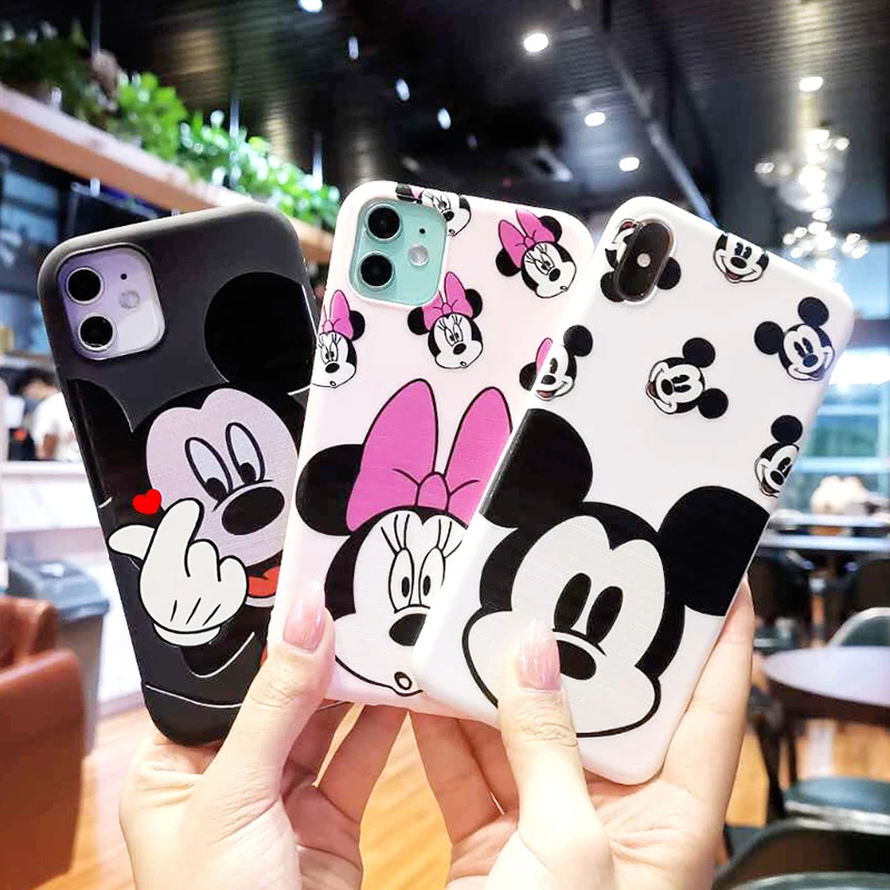 Роскошный чехол с мышкой для iPhone 11 XR X Xs Max 8 7 6 Plus 6S SE Samsung S20 S10 S9 Мягкая силиконовая