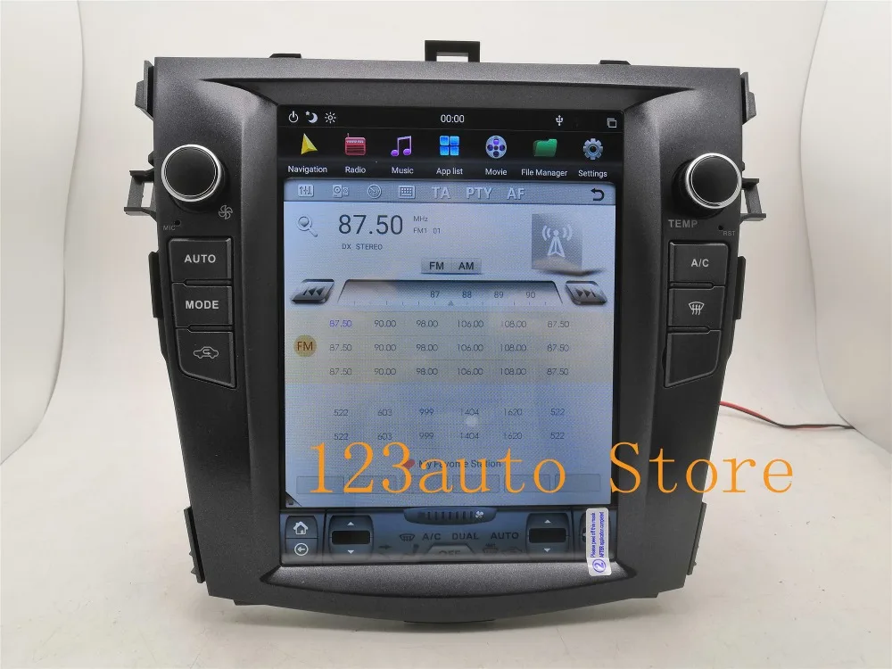 10,4 ''вертикальный Tesla стиль Android 8,1 автомобильный DVD gps плеер для Toyota Corolla 2006 2007 2008 2009 2010 2011 2012 2013 PX6 радио