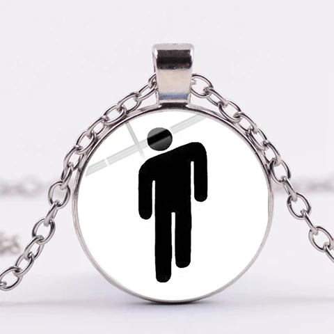 Style 19 SONGDA Hot Billie Eilish, ожерелье для фанатов, модная певица, Harajuku, принт, стеклянный кабошон ручной работы, ожерелье с подвеской, металлическая цепочка в стиле панк - Окраска металла: Style 19