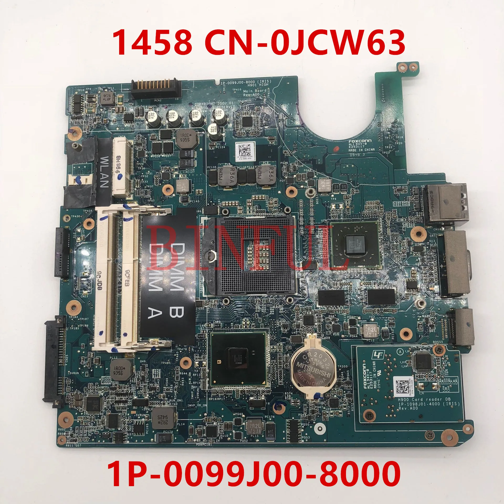 Высокое качество для 1458 материнская плата ноутбука CN-0JCW63 0JCW63 JCW63 1P-0099J00-8000 HD4530 100%