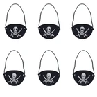 6 шт. патчи для глаз пирата, одноглазный стеллаж, капитан глаз, пиратские тематические украшения для вечеринки, Хэллоуина, маскарада, вечеринки