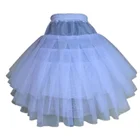 Детская трехслойная юбка-кринолин, белая, для торжественных мероприятий, с цветами, для девочек, детский подъюбник