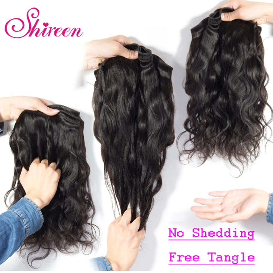 Кружевное фронтальное Закрытие с 3 пучками перуанских волн тела фронтальным Remy