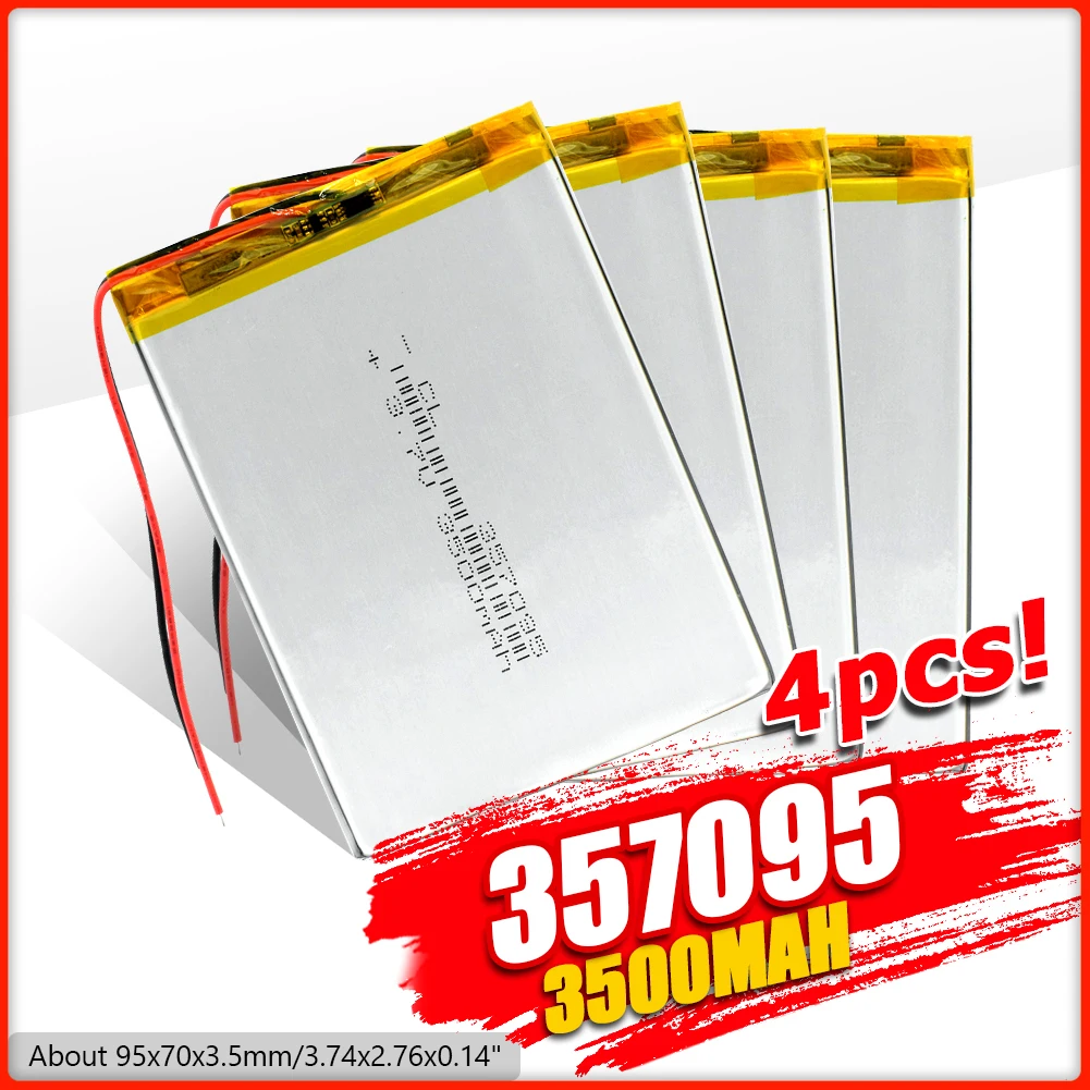 Литий полимерный аккумулятор 3 7 в 3500 мАч литий 357095 сменный для DVD GPS планшетов