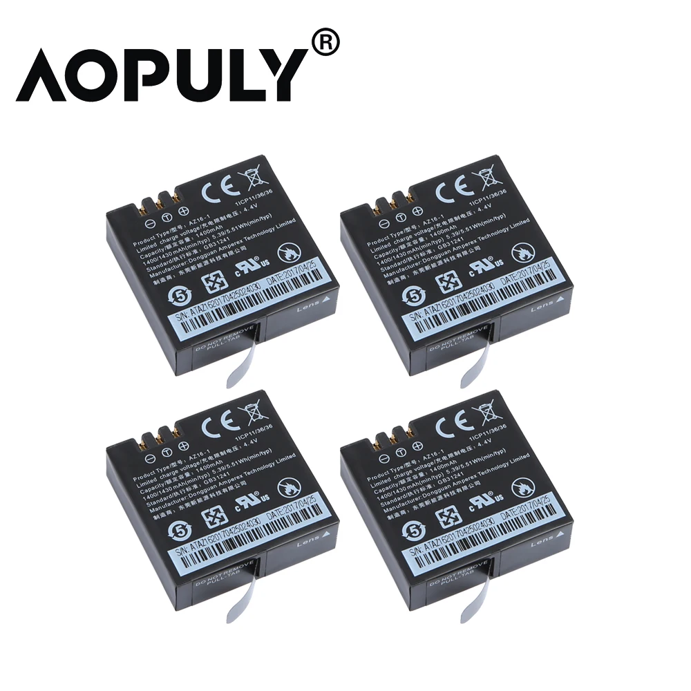 AOPULY AZ16-1 батарея для Xiaomi YI 2 4K аккумуляторная батарея+ ЖК USB двойное зарядное устройство для Xiaoyi экшн-камеры 2 - Цвет: AS picture