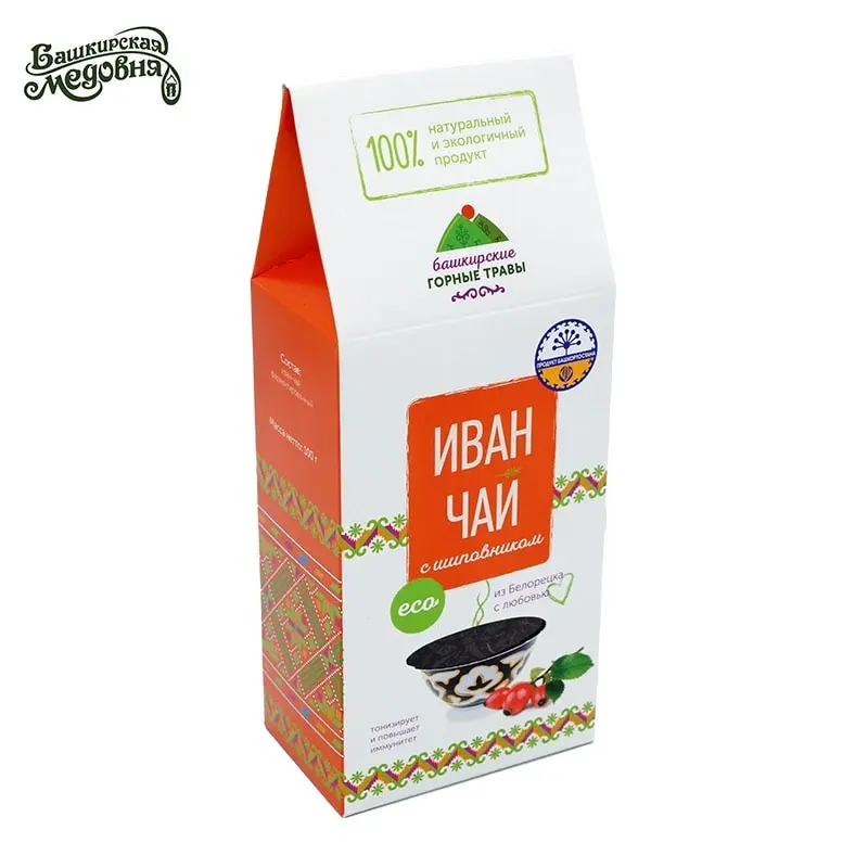 Иван-Чай с Шиповником 100 грамм Башкирские горные травы Капорский Чай Натуральный