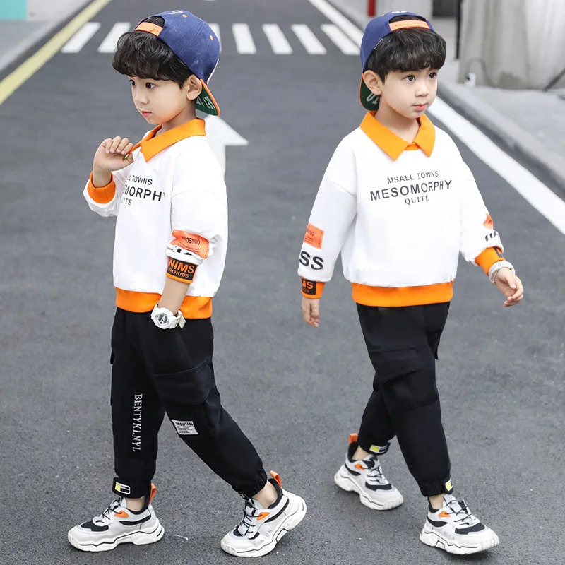 

Children's clothing boys autumn suits 2020 new net red western fashion boys spring and autumn handsome children's clothes trend