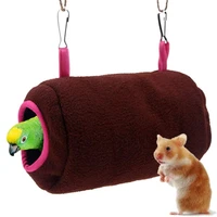 winter warm plush fluffy tunnel bird hamster nest house hanging hammock cage