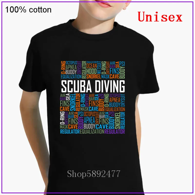 Футболки для подводного плавания с надписью WordsT Забавные футболки дайвинга