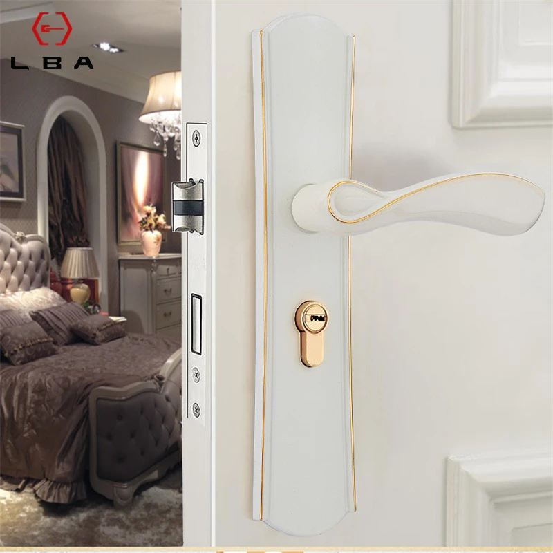 Замок LBA для раздвижной двери в европейском стиле белый бесшумный замок спальни