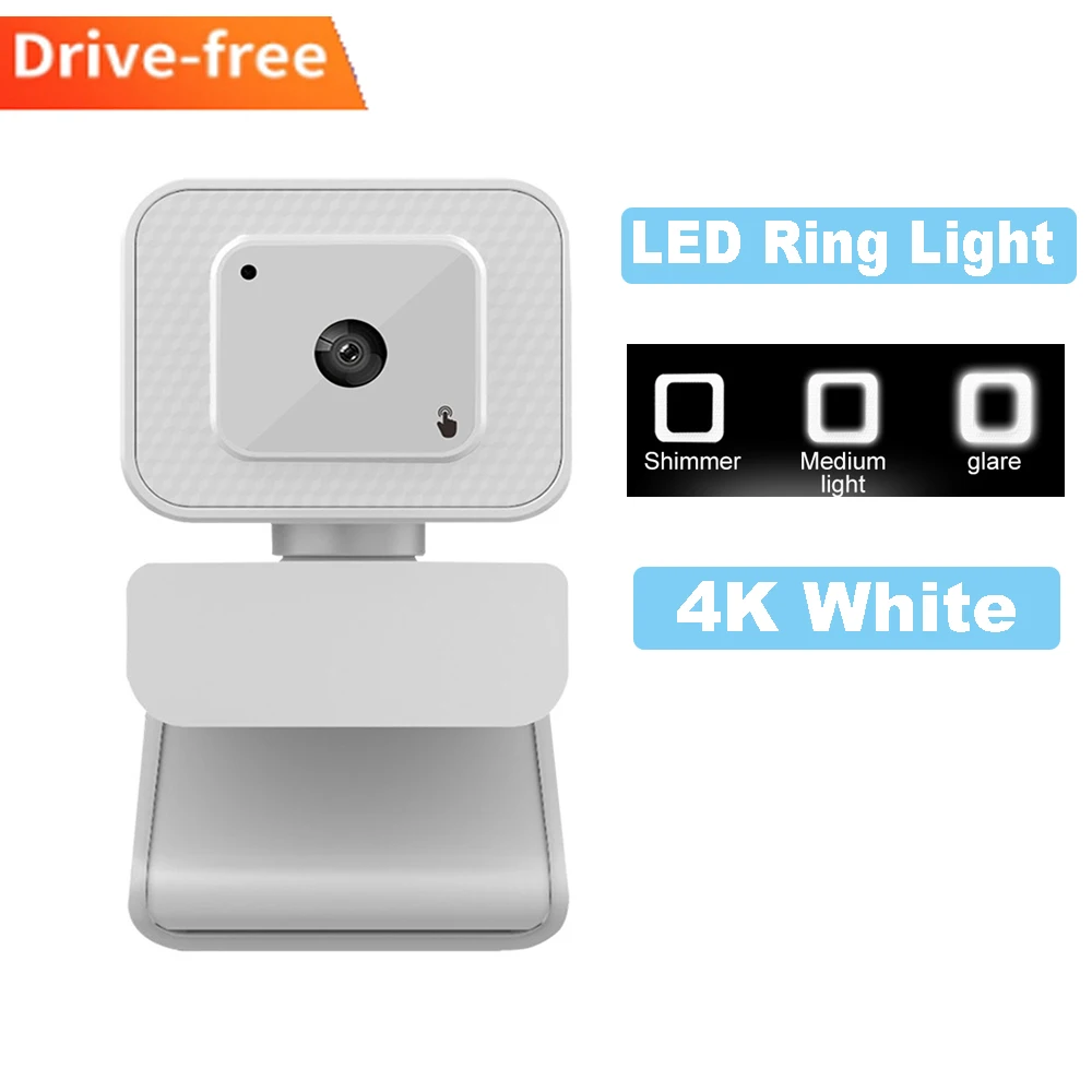 

LED Ring Light Webcam 4K USB Autofocus 2K 1080P Full HD Web Camera Fill Light Computer Video Youtube Cam Camera With Microphone