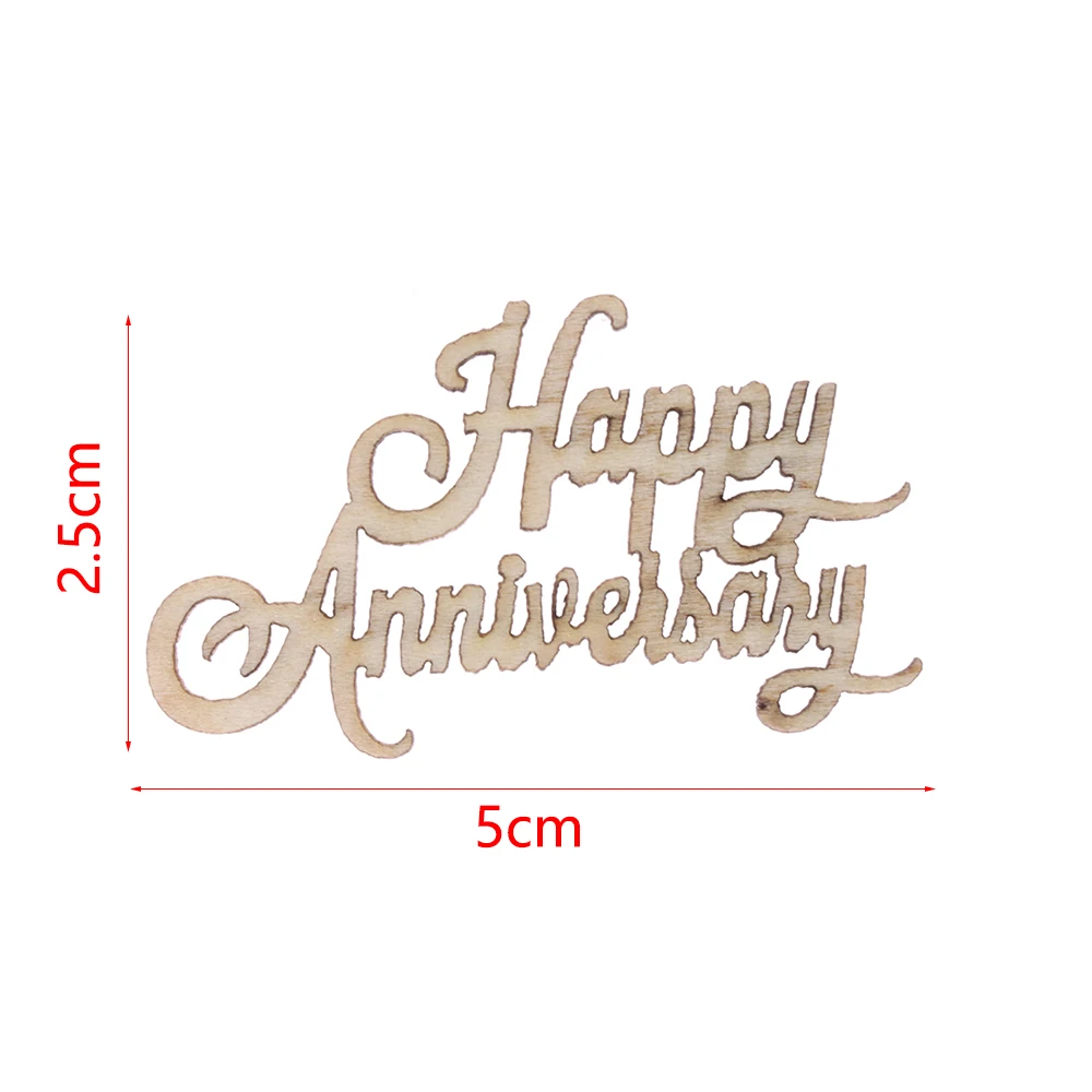 15 шт. лазерная вырезка на годовщину деревянные ломтики подвесные украшения