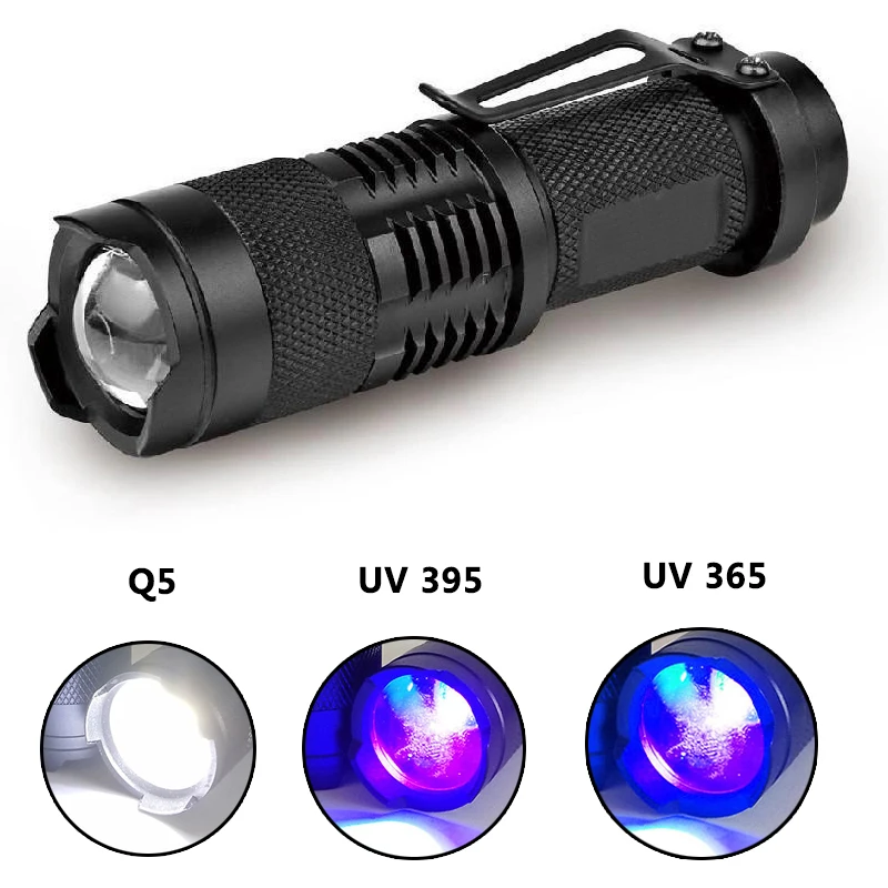 

SK68 adjustable aluminum alloy 2000 5W black UVC 365 395 Penlight focusing lantern LED flashlight flashlight bulb Litwod Q5