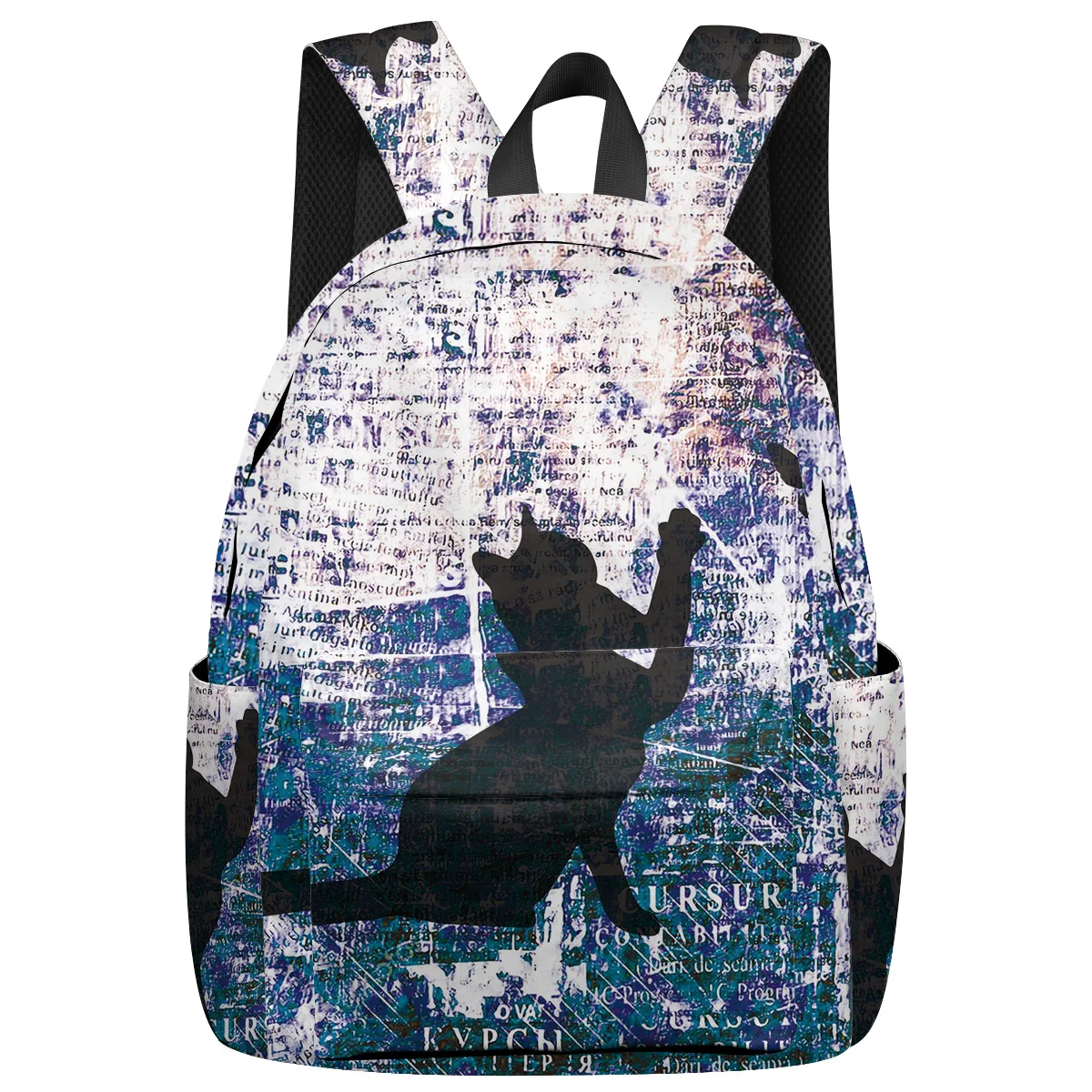 Сумка рюкзак с абстрактным рисунком кошки и бабочкой для интерьера брелок ключей