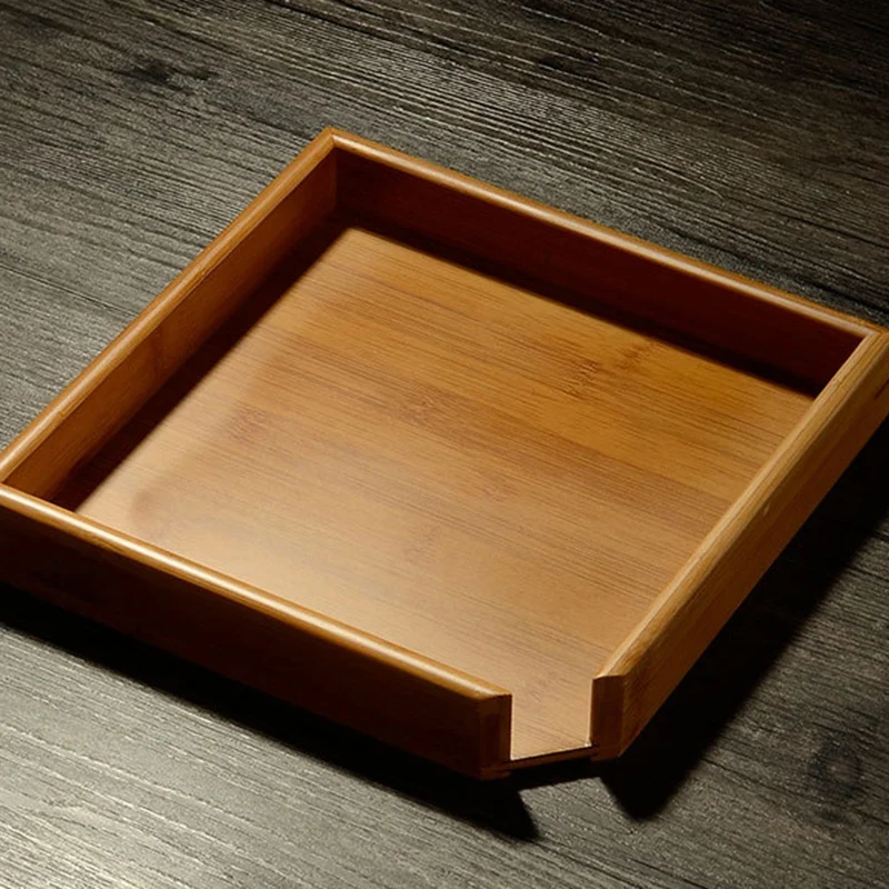 Natural Bamboo Tea Box Wood Tray Kung Fu Set Teaware Accessories Packaging Drawer Type Single Layer Storage | Дом и сад