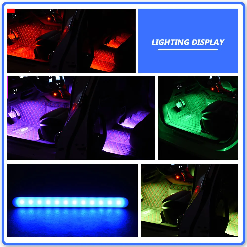 2019 Автомобильная декоративная лампа 4 шт. 12 В музыкальная Светодиодная лента