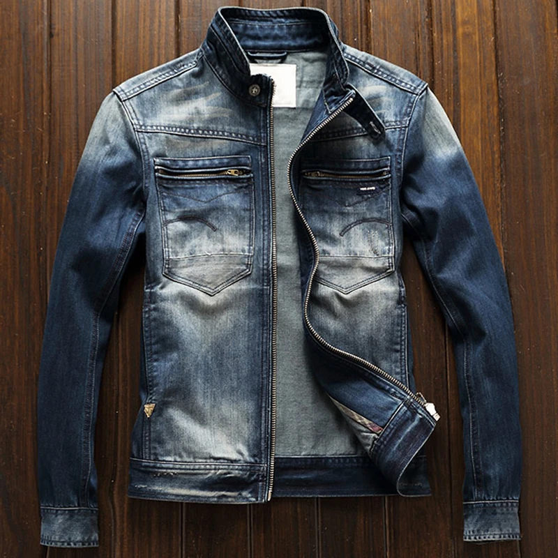 

2020 jacket men's men's plus size zipper jeans jacket plus size jacket