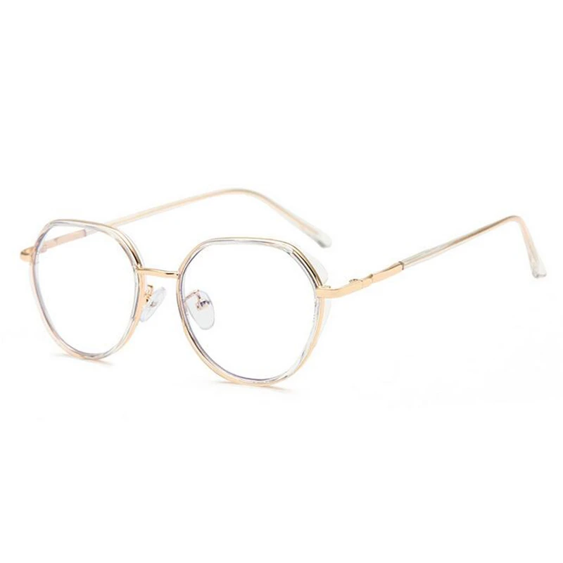 

Rose Gold Polygon Blue Light Blocking Prescription Spectacles Women Photochromic Shortsight Glasses Diopter 0 -0.5 -0.75 To -6.0
