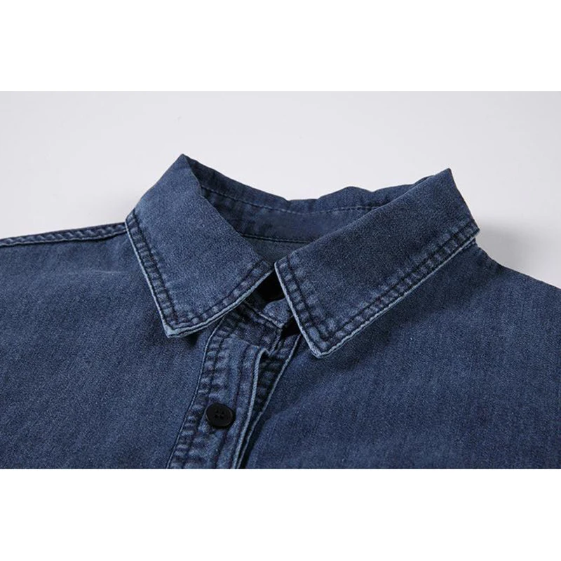 

Women Blue Denim Shirt With Black Shawl Spring 2021 Elegant BF Oversized Street Blouse Coat Stylish Pocket Lady Chic Tops Female