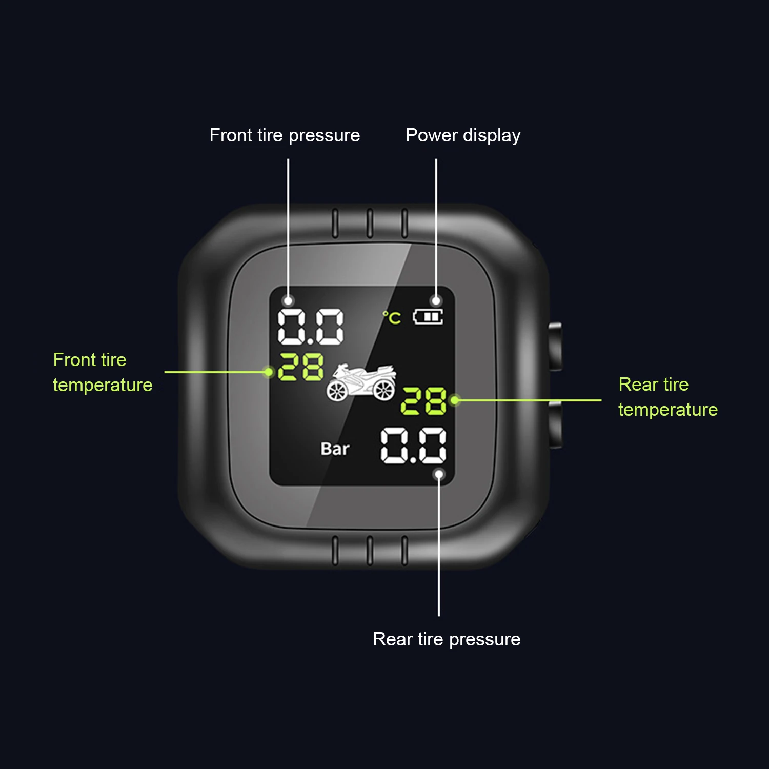 Водонепроницаемый беспроводной TPMS температура мотоцикла давление в шинах