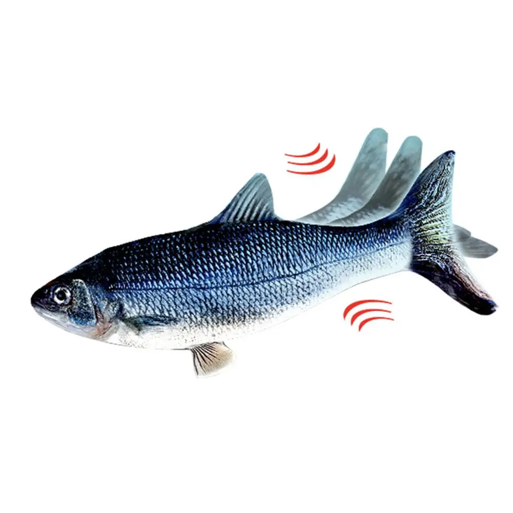 Электрическая Гибкая рыба игрушка для кошек Реалистичная Двигающаяся USB