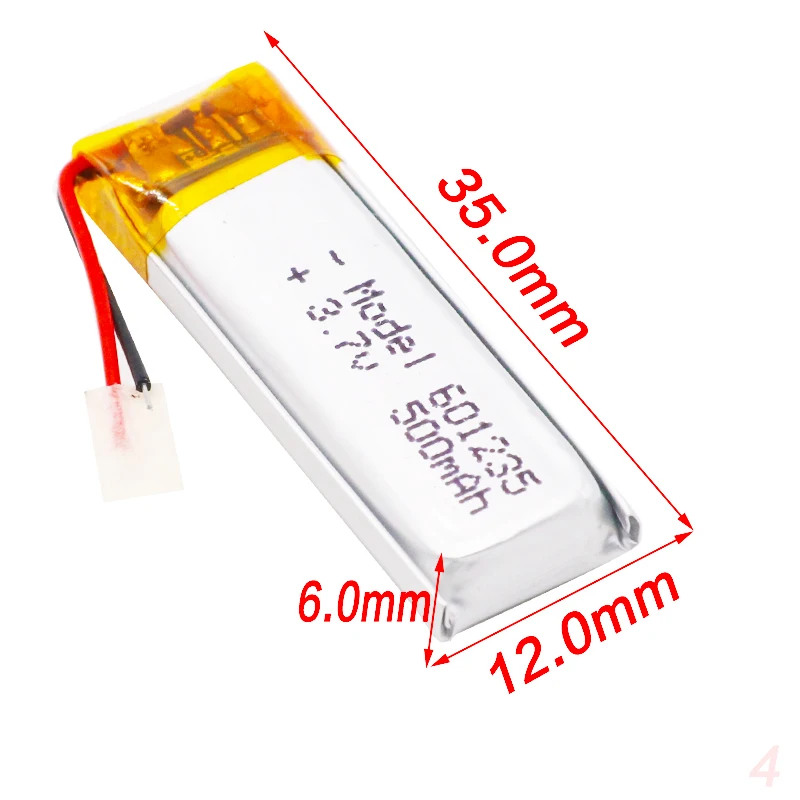 3 7 V 500mAh аккумуляторная батарея 601235 литий полимерные ионные аккумуляторы для DIY Mp3