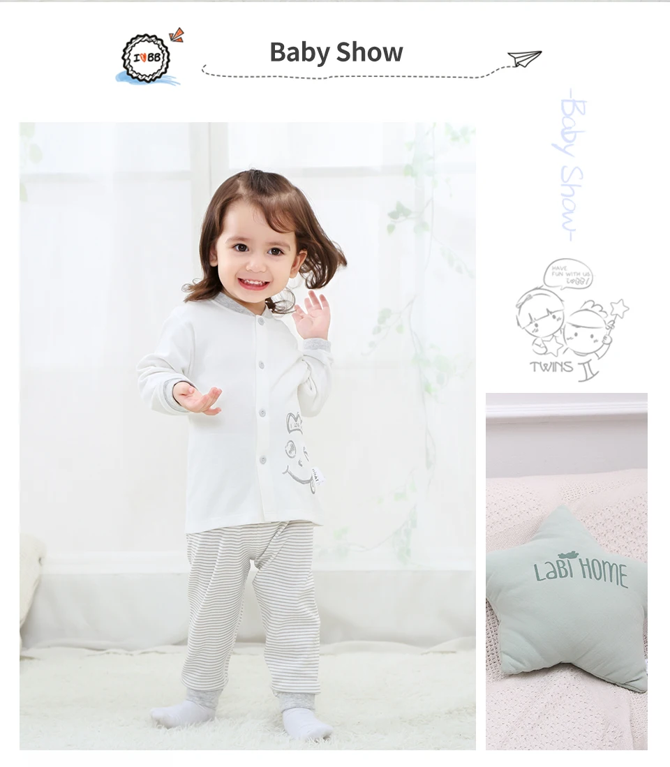 Baby Pajama Sets Uisex Sleepwear Robe Soft Cotton Cartoon Top Pants